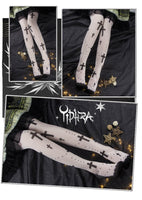Gothic Thigh High Stockings Cross Patterned Sheer Long Stockings by Yidhra