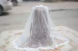 2019 New Short Wedding Veil Romantic Lace Lolita Elbow Veil