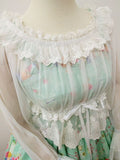 Summer Off the Shoulder White Lolita Lace Blouse with Long Flare Sleeve Elastic Waist
