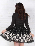 Gothic Elastic Waist Skater Skirt Sweet Checkered/Plaid Kawaii Black Lace Short Lolita Skirts