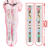 Sweet Female Long Stockings Cute Alice Printed Japanese LOLITA Velvet Stockings for Girl