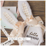 LOLITA Handmade Rabbit Ears Headband KC Multicolored Cute Plaid Cosplay Hairband