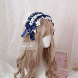 Japanese Mori Girl Lolita Hairband Sweet Lace Headdress with Detachable Chain