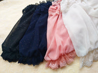 Sweet Women's Off the Shoulder Crop Top Bishop Sleeve Dotted Sheer Chiffon Blouse for Summer