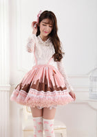Modern Lovely Pink Pleated Lady's Lolita Lace Jumper Skirt