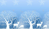 Light Sky Blue Sweet Christmas Reindeer and Tree Printed Lace Lolita Skirt for Lady