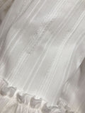 Sweet Women's Lolita Cotton Blouse White/Pink Long Sleeve Button Down Shirt by Yiliya