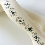 Sweet Women's Patterned Tights Harajuku Castle & Rose Printed Lolita Pantyhose White/Black