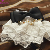 Gorgeous Lolita Bracelet Lace Cuffs with Bow Knot