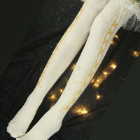 Sweet Lolita Tights Velour Patterned lolita Pantyhose ~ Grass Under The Light by Yidhra ~ Pre-order
