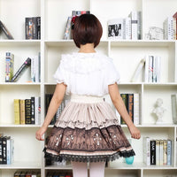 Retro Style Lady's Gothic Lolita Skirt Cross Printed Punk Short Skirt