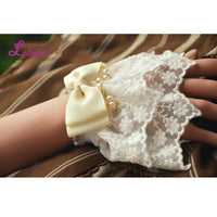 Gorgeous Lolita Bracelet Lace Cuffs with Bow Knot