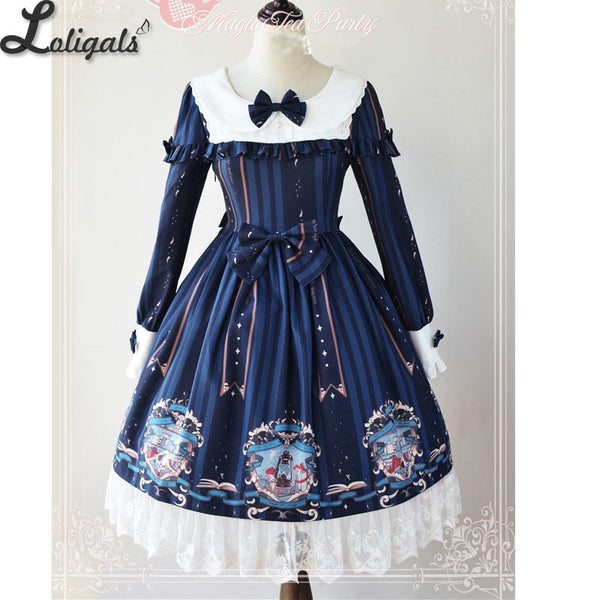 Bedtime Book ~ Sweet Printed Long Sleeve Lolita Dress by Magic Tea Party