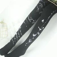 Lolita Tights Sweet 120D Lolita Stockings ~Distant Monsoon Patterned Lolita Pantyhose by Yidhra ~ Pre-order
