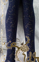Galaxy River Tights Three Color Printed Velvet Lolita Pantyhose