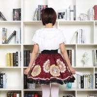 Sweet Short Kawaii Skirt Mucha Moon Goddess Printed Lolita Daily Short Skirt