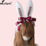 LOLITA Handmade Rabbit Ears Headband KC Multicolored Cute Plaid Cosplay Hairband