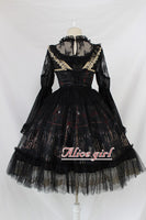 Chandelier Printed Gothic Lolita JSK Dress Sleeveless Halloween Midi Party Dress Pre-order by Alice Girl