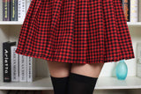 Classic Mori Girl Red and Black Punk Mini Skirt Short Plaid Pleated Skirt Harajuku School Uniform