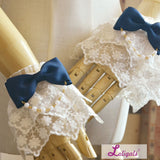 Gorgeous Lolita Bracelet Lace Cuffs with Bow Knot