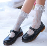 Sweet White Hollow Out Lace Socks Women's Lolita Long Socks