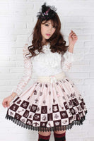 Sweet Lolita Noble Alice Chess Checkered Lady's Pleated Skirt