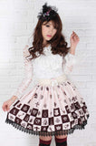Sweet Lolita Noble Alice Chess Checkered Lady's Pleated Skirt
