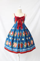 Sweet Strawberry Printed Lolita Casual JSK Dress Summer Midi Dress by Alice Girl Pre-order