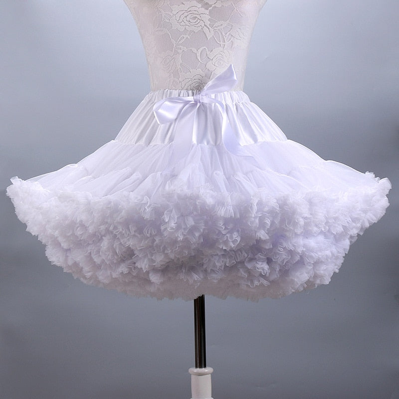 Fluffy Women's Tutu Skirt Adult Tulle Short Petticoat with Ruffles Fluffy Women's Tutu Skirt Adult Tulle Short Petticoat with Ruffles