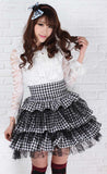 Sweet Harajuku Plaid Tutu Skirt Classic Checkered Girl's Tiered Mini Skirt