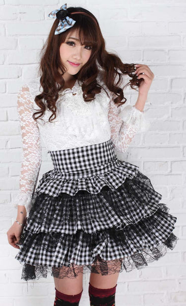 Checkered skirt tutu top