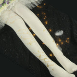 Lolita Tights Sweet 120D Lolita Stockings ~Distant Monsoon Patterned Lolita Pantyhose by Yidhra ~ Pre-order