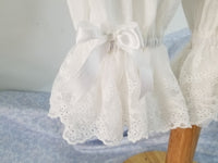 Sweet White Jaquard Lolita Bloomers Lace Ruffled Cotton Safety Short Pants