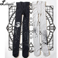 2019 Halloween Lolita Tights Gothic Patterned Women's Pantyhose 120D Velvet Tights