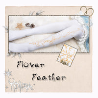 Flower Feather ~ Pantterned Lolita Pantyhose Gothic 120D Women's Tights