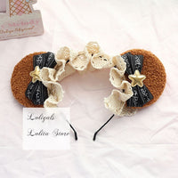 Cute Bear Ear Lolita KC Sweet Mori Girl Headband Cosplay Headpiece