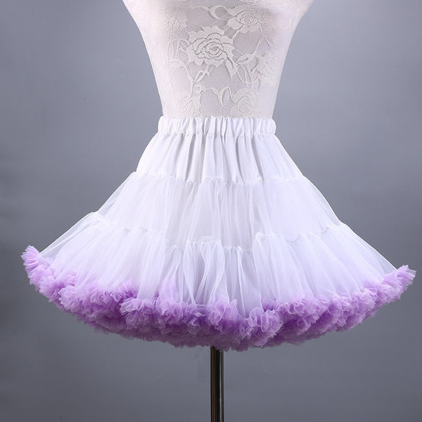 2019 New Adult Short Tulle Pettiskirt Colorful Tutu Skirt Crinoline for Women