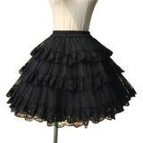 Sweet White/Black Cosplay Skirt Three Layer Lace Lolita Petticoat/Tutu Skirt