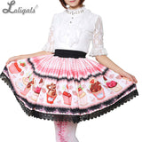 Sweet Pink Short Summer Skirt Lovely Cupcakes Printed Lolita Skirt