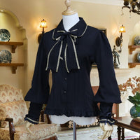 Vintage Women's Chiffon Blouse Long Lantern Sleeve Button Down Shirt 6 Colors