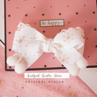 Cute Snowflake Lolita Headband White Christmas Present Mini Top Hat Hair Clip