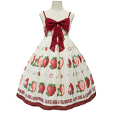 Sweet Strawberry Printed Lolita Casual JSK Dress Summer Midi Dress by Alice Girl Pre-order