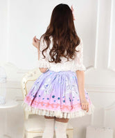 Sweet Ombre Pink Unicorn Printed Lace Lady's Lolita Skirt