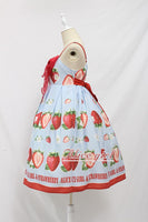 Sweet Strawberry Printed Lolita Casual JSK Dress Summer Midi Dress by Alice Girl Pre-order