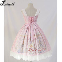 Sweet Lolita Casual Dress ~Angel's Book Printed Midi Dress by Alice Girl ~ Pre-order