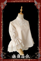 Spring in Pear Orchard ~ Chinese Style Women's Blouse with Mandarin Collar by Infanta