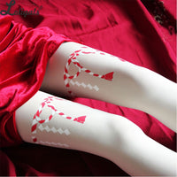 The Witch's Tears ~ Sweet Printed Lolita Tights Thick Women's Winter Pantyhose