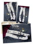 White Knight ~ Gothic Patterned Lolita Stockings Long Cross & Arrow Printed Summer Stockings
