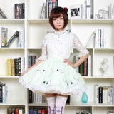 Sweet Chinese Style Crane Printed Short Skirt Ladies Retro Skirt