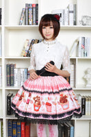 Sweet Pink Short Summer Skirt Lovely Cupcakes Printed Lolita Skirt